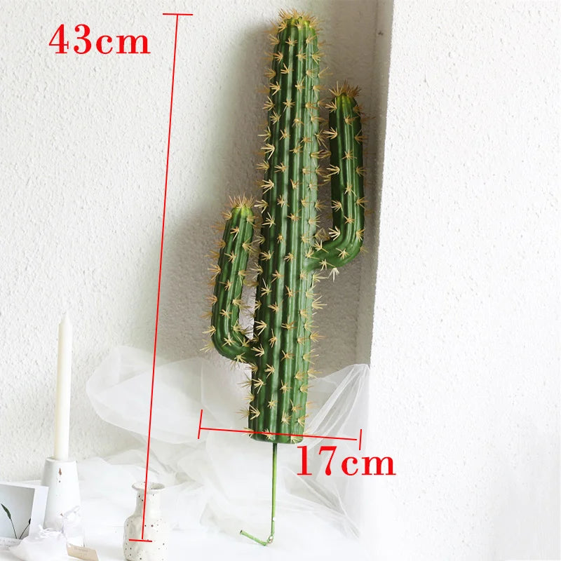 Cacto Artificial Tropical Grande 30/43cm Verde Jardim – Planta Falsa Decorativa para Interior e Exterior