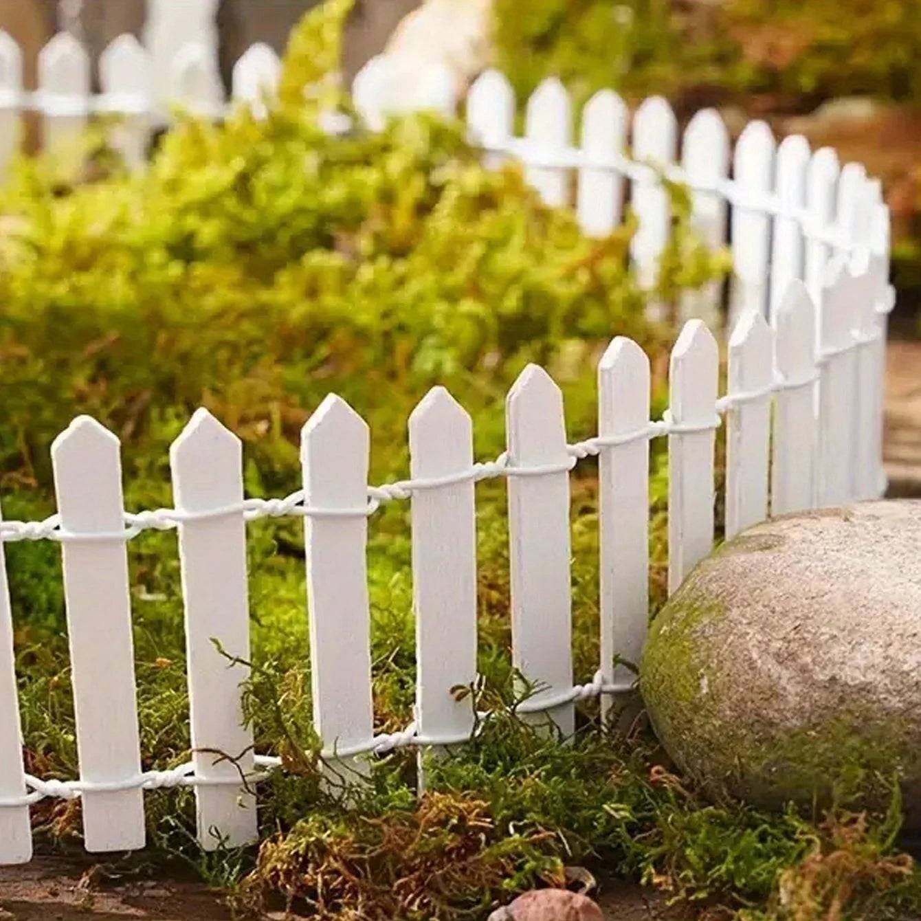 Mini Cerca de Madeira para Jardim de Fadas - Decoração DIY Verde Jardim