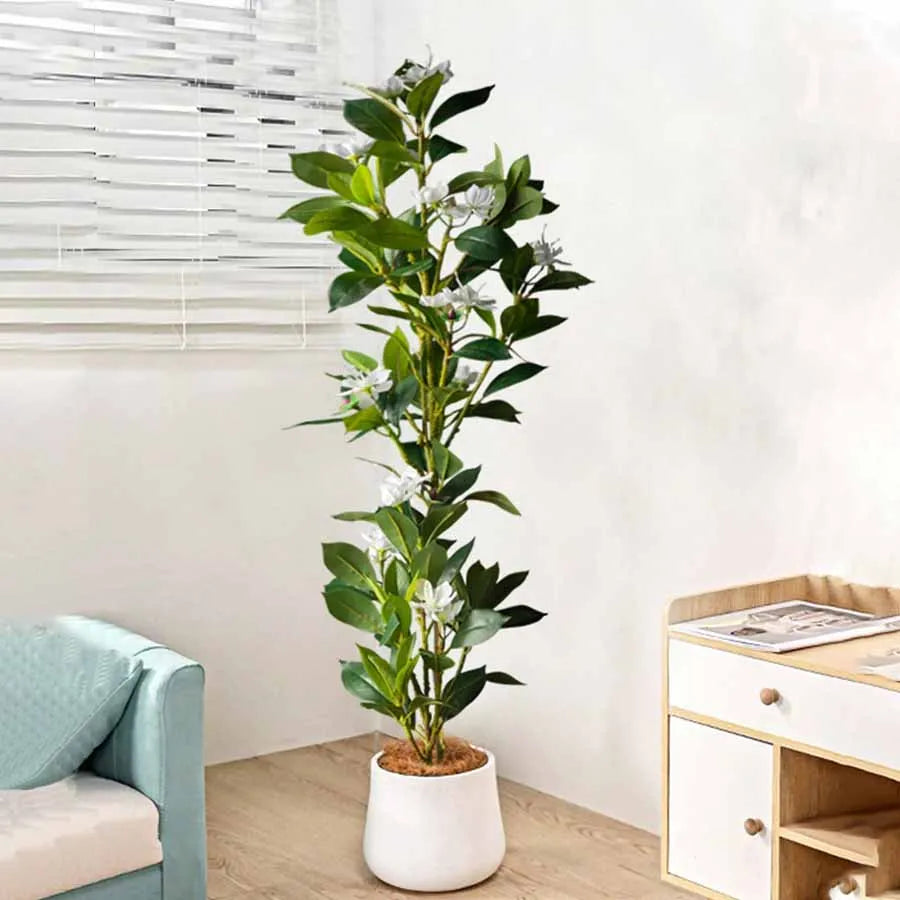Filial de árvore tropical artificial Ficus, Grandes Plantas Banyan, Violino De Verde Jardim