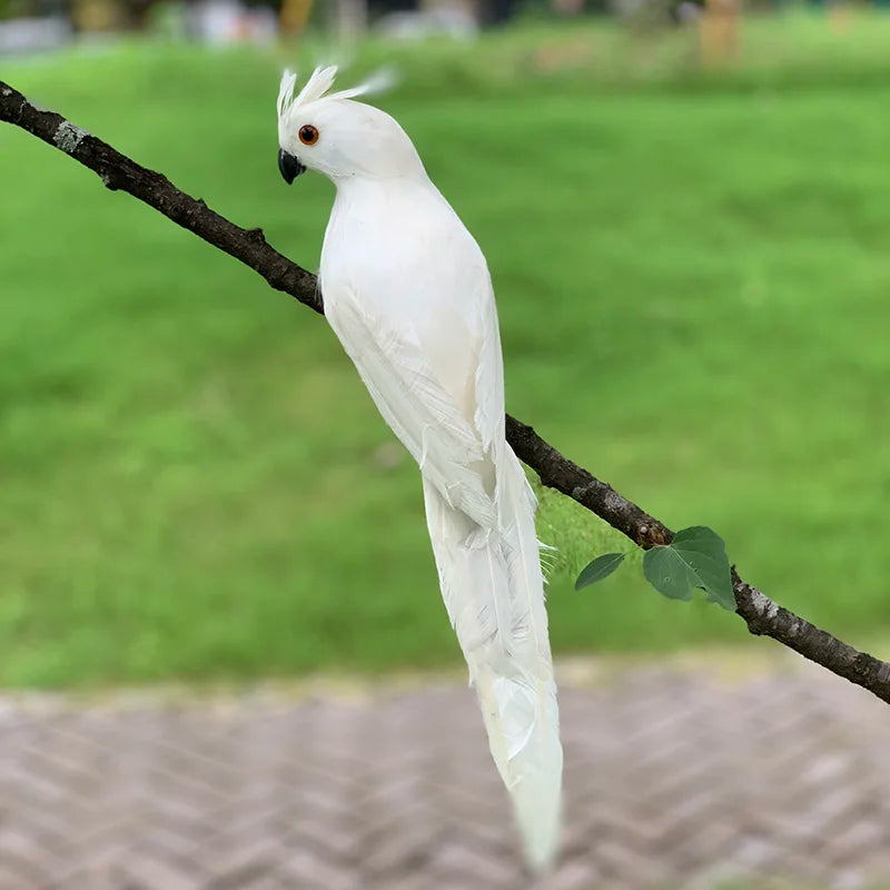 Papagaio Decorativo Realista em Pena – Enfeite Artesanal para Jardim, Mesa ou Vitrine | Verde Jardim