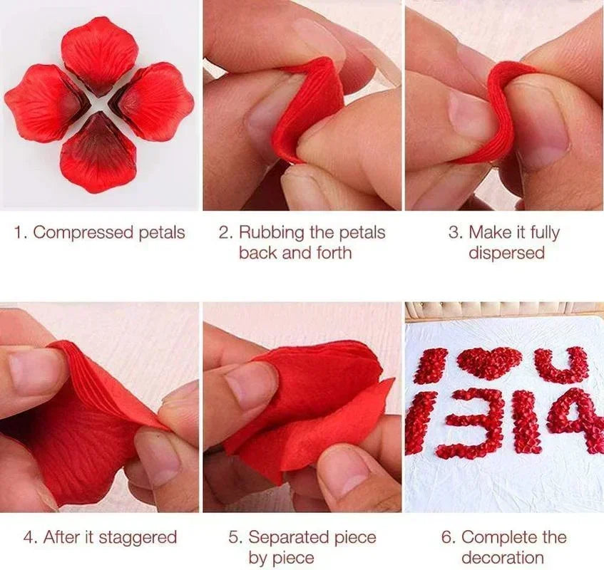 Pétalas de Rosa Artificial - Flores de Seda para Decoração de Casamento e Festas | Jardim Verde