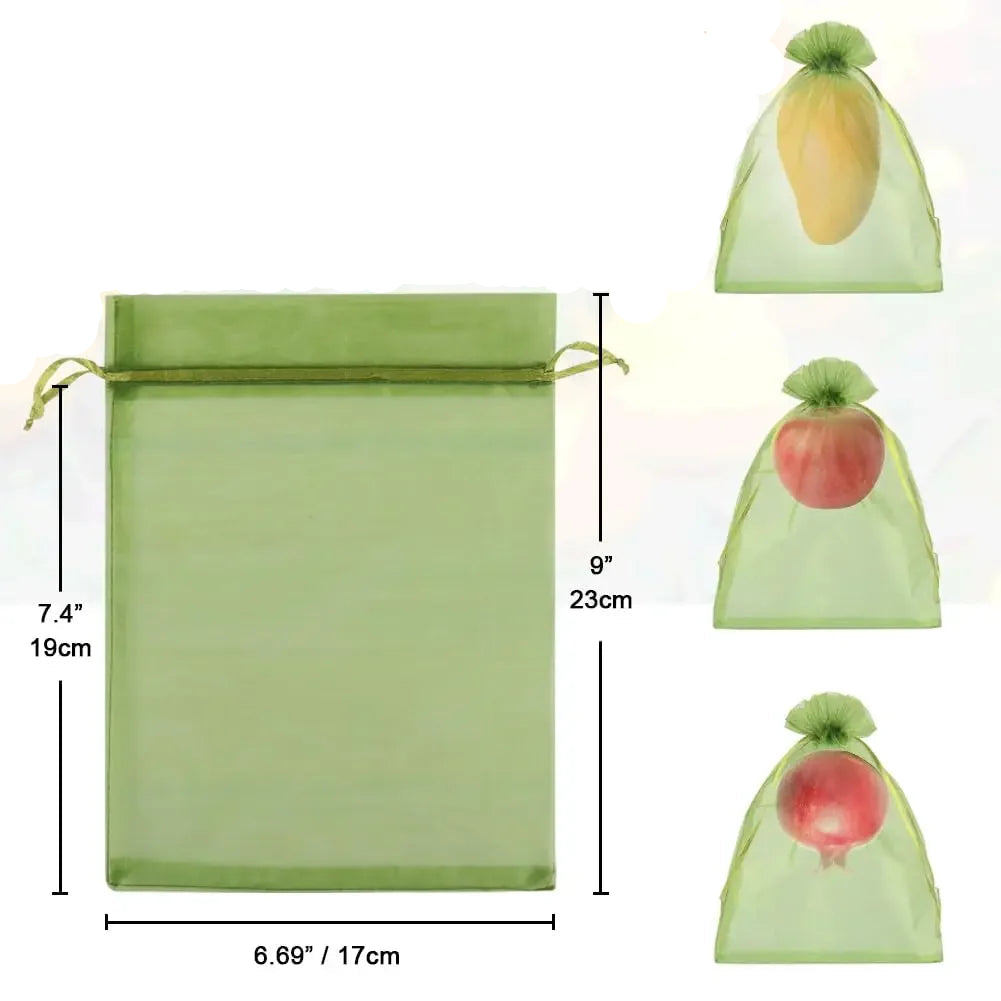 Sacos de Proteção para Uvas em Malha com Cordão – Reutilizáveis e Ecológicos para Cultivo de Frutas | Verde Jardim