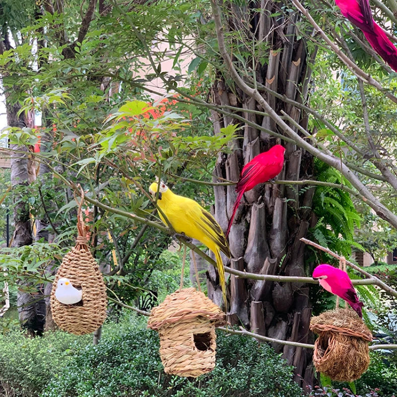 Papagaio Decorativo Realista em Pena – Enfeite Artesanal para Jardim, Mesa ou Vitrine | Verde Jardim
