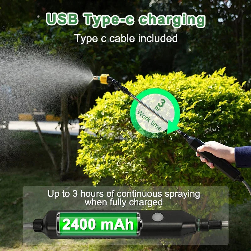Pulverizador Elétrico com Varinha Telescópica e 3 Bicos – Verde Jardim Verde Jardim