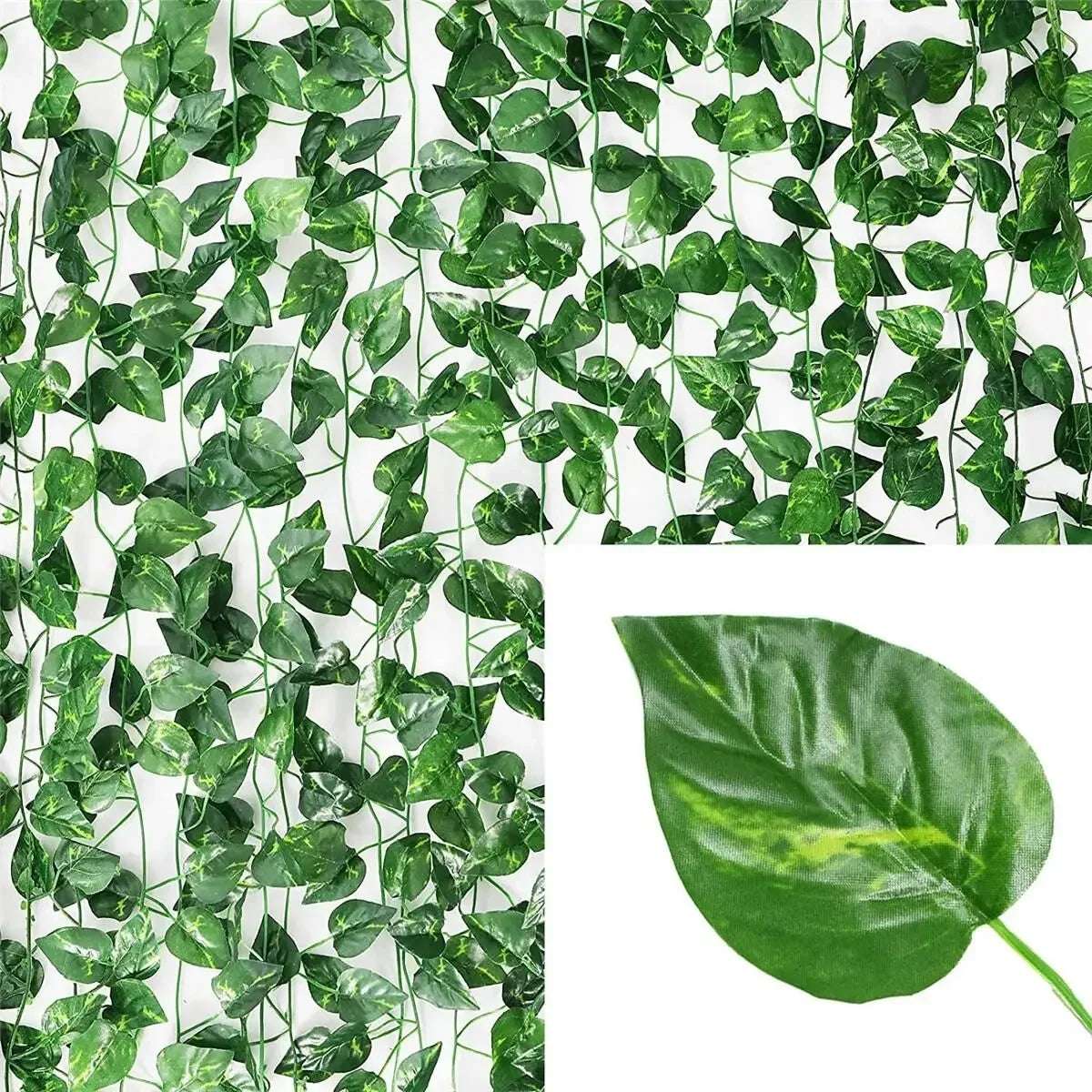 Artificial Verde Hera Folha Rattan Trepadeira Folhas, Pendurado Videira Guirland