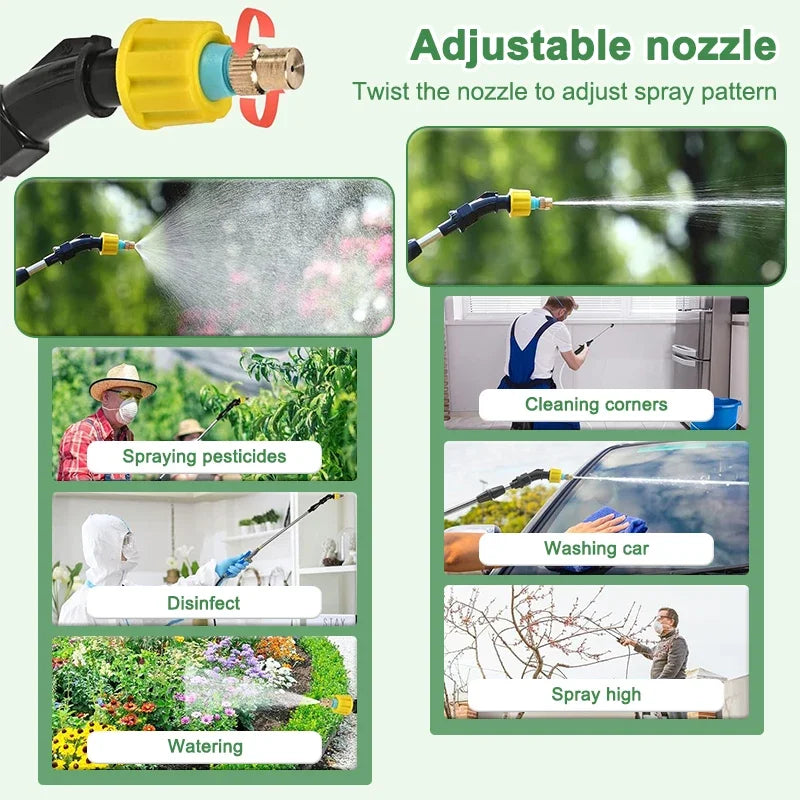 Pulverizador Elétrico com Varinha Telescópica e 3 Bicos – Verde Jardim Verde Jardim