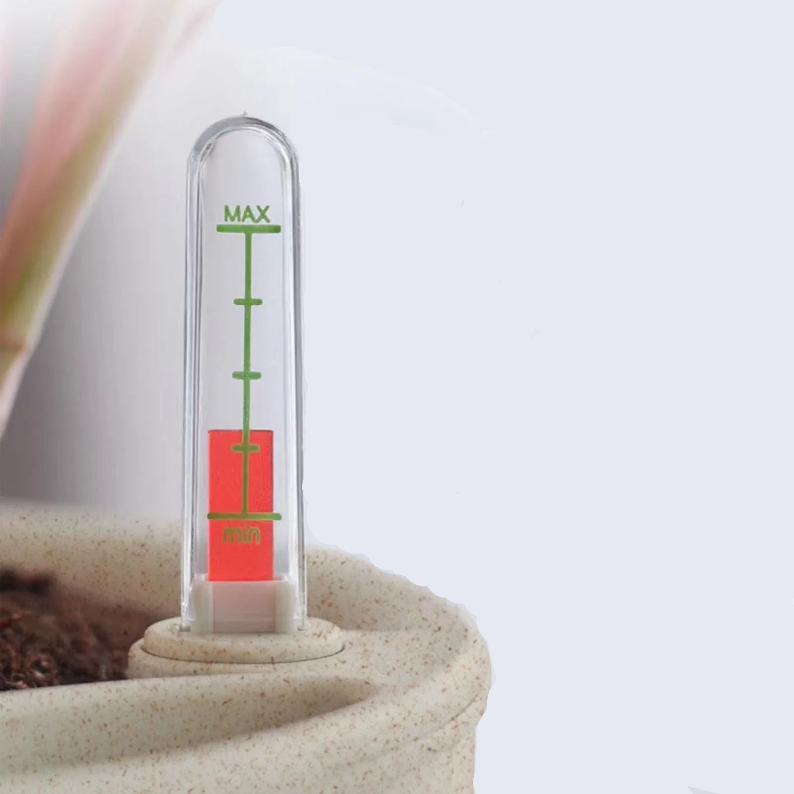 Vaso de Flores com Rega Automática – Verde Jardim | Plantador de Suculentas com Base de Madeira e Indicador de Água