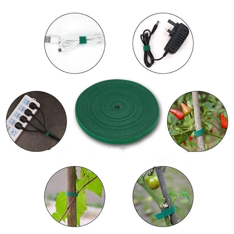 Fita de Fixação Ajustável para Plantas em Nylon - Verde Jardim. Verde Jardim