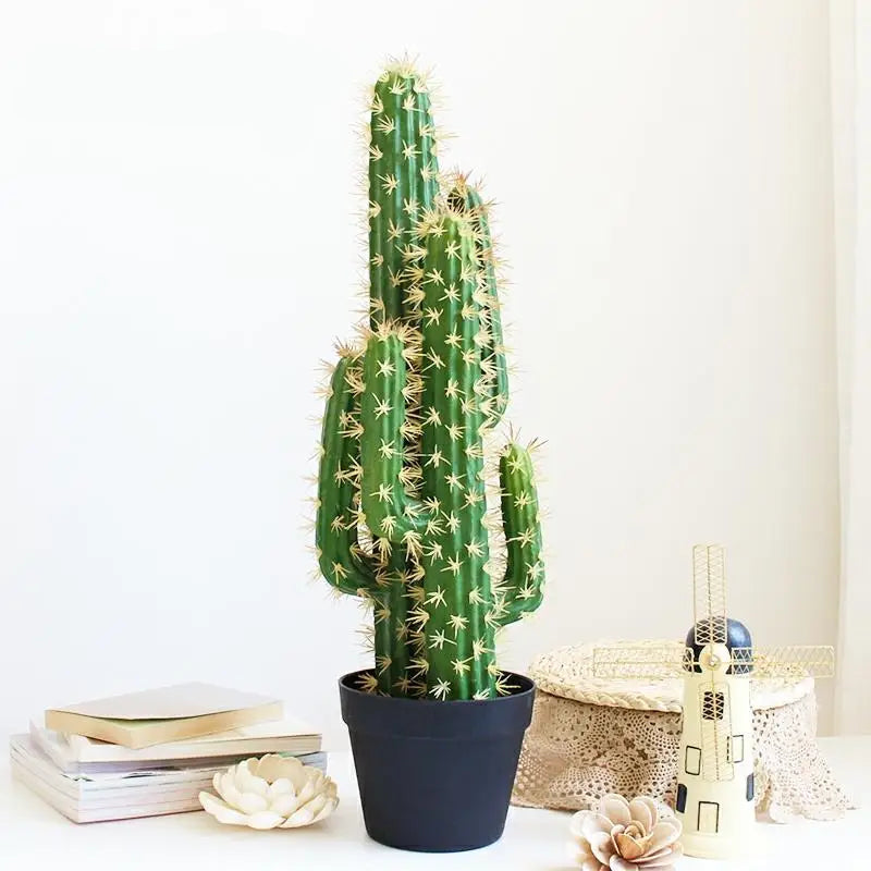 Cacto Artificial Tropical Grande 30/43cm Verde Jardim – Planta Falsa Decorativa para Interior e Exterior