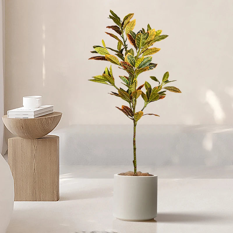 120cm grande falso ficus árvore artificial plantas de borracha tropicais plást Verde Jardim 