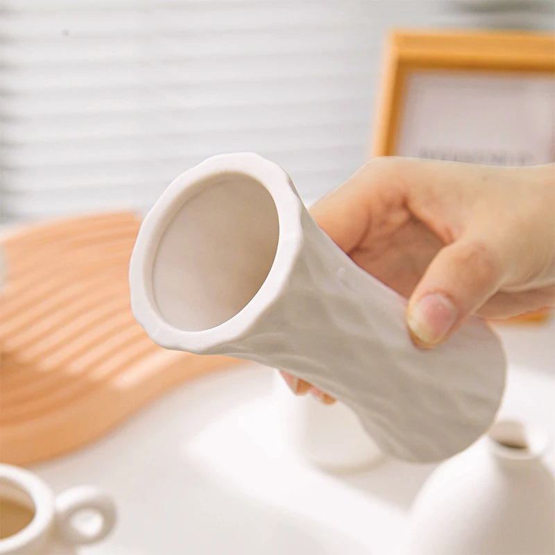 Vaso de Flor em Cerâmica Branca Nórdica - Design Moderno e Elegante | Verde Jardim Verde Jardim 