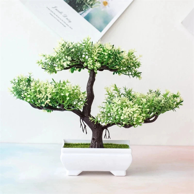 Bonsai Artificial em Vaso - Verde Jardim Mini Árvore Decorativa Verde Jardim 
