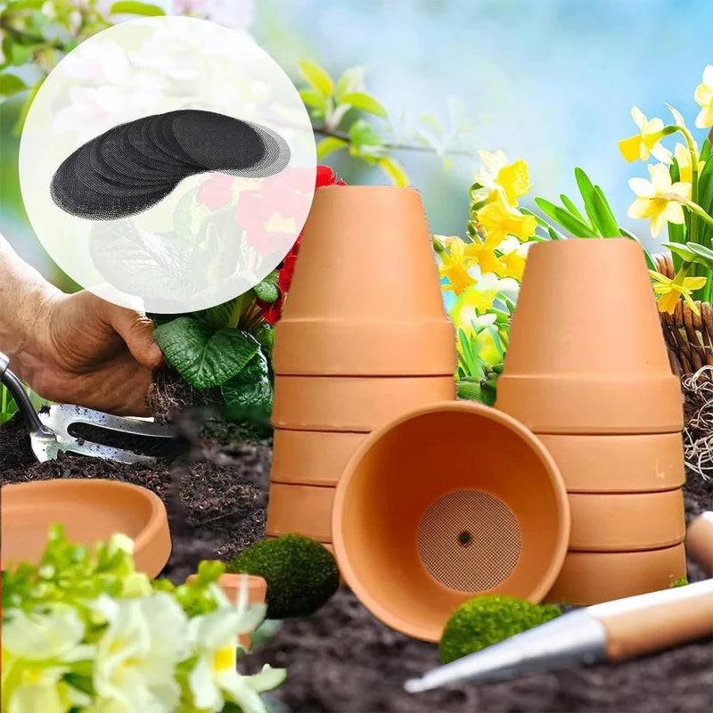 Tapete de Malha Verde Jardim – Proteção para Vasos com Drenagem Eficiente 