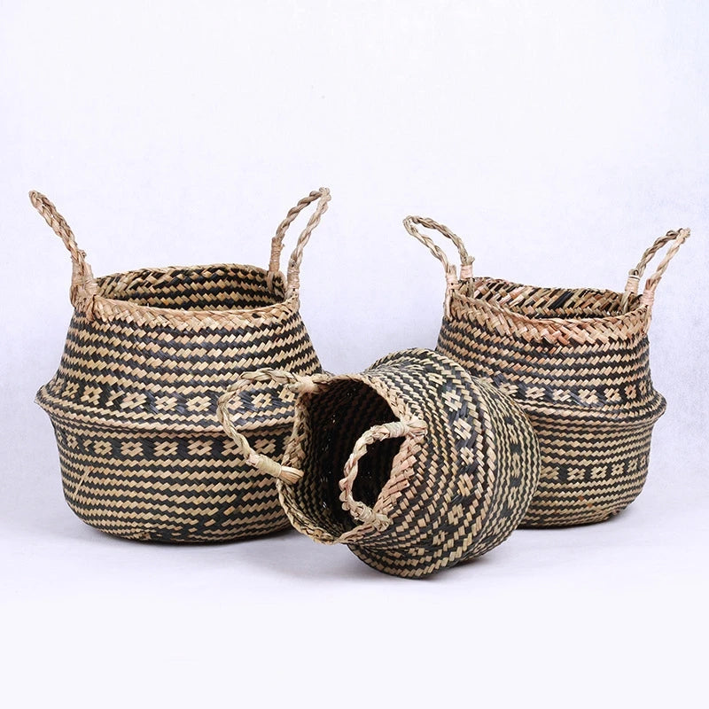 Verde Jardim - Cesta Artesanal de Vime para Plantas, Estilo Boho, 100% Natural e Ecológica Verde Jardim 