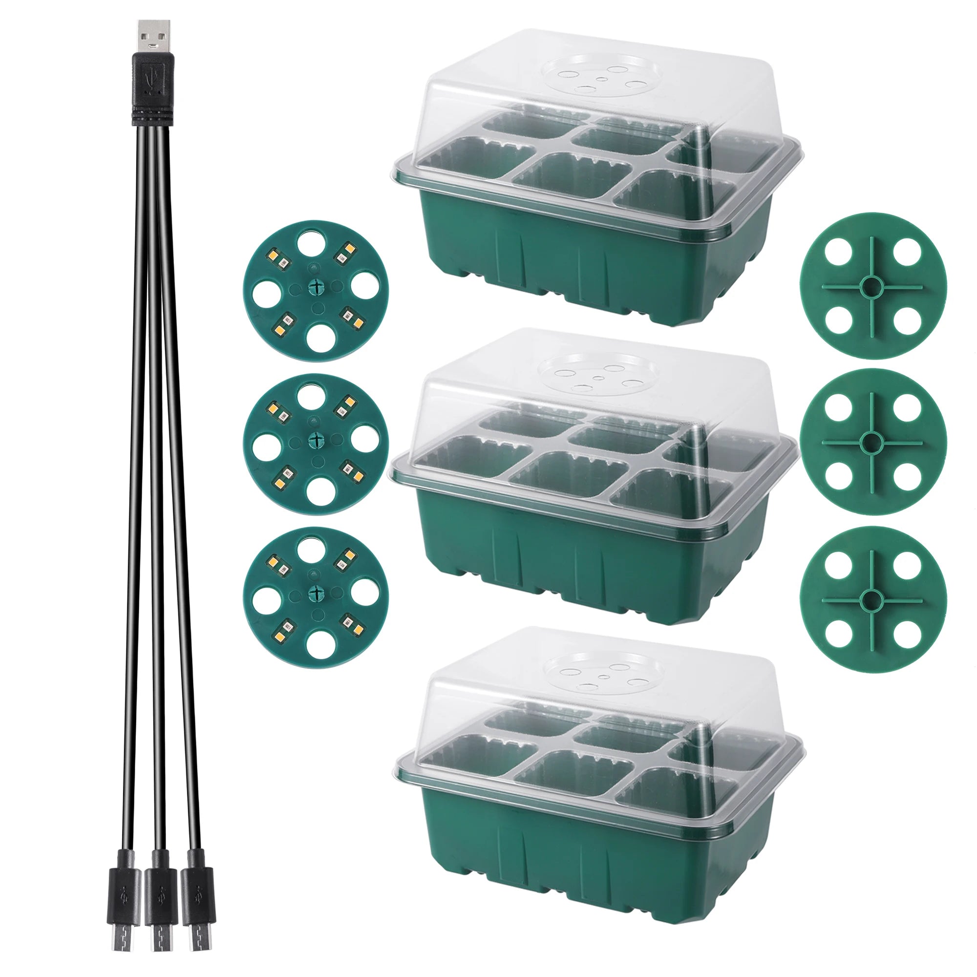 Kit de Germinação com Luz de Crescimento – Seed Starter Box Verde Jardim Verde Jardim 