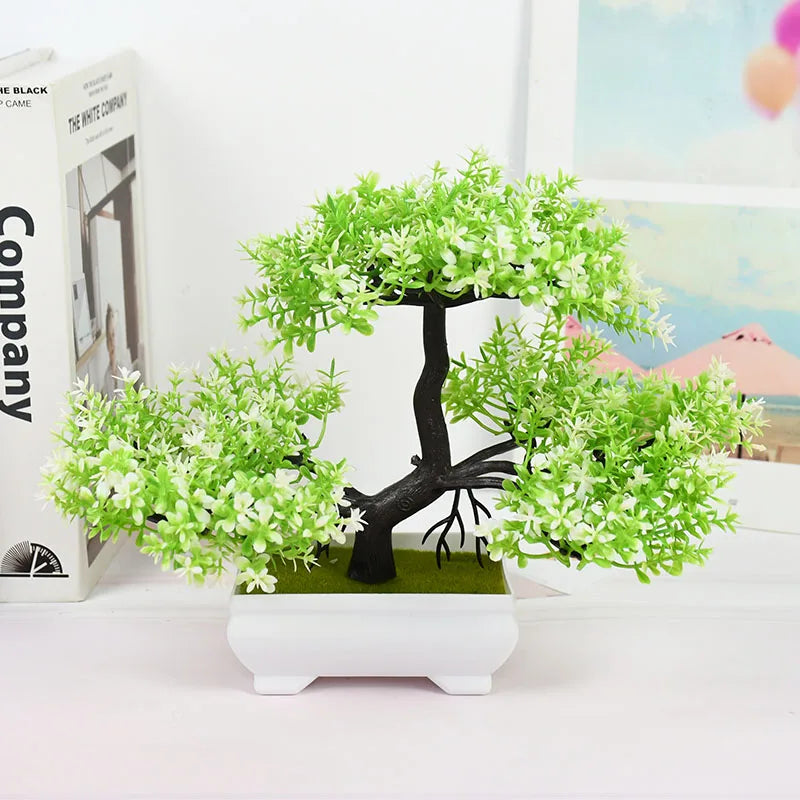 Bonsai Artificial em Vaso - Verde Jardim Mini Árvore Decorativa Verde Jardim 