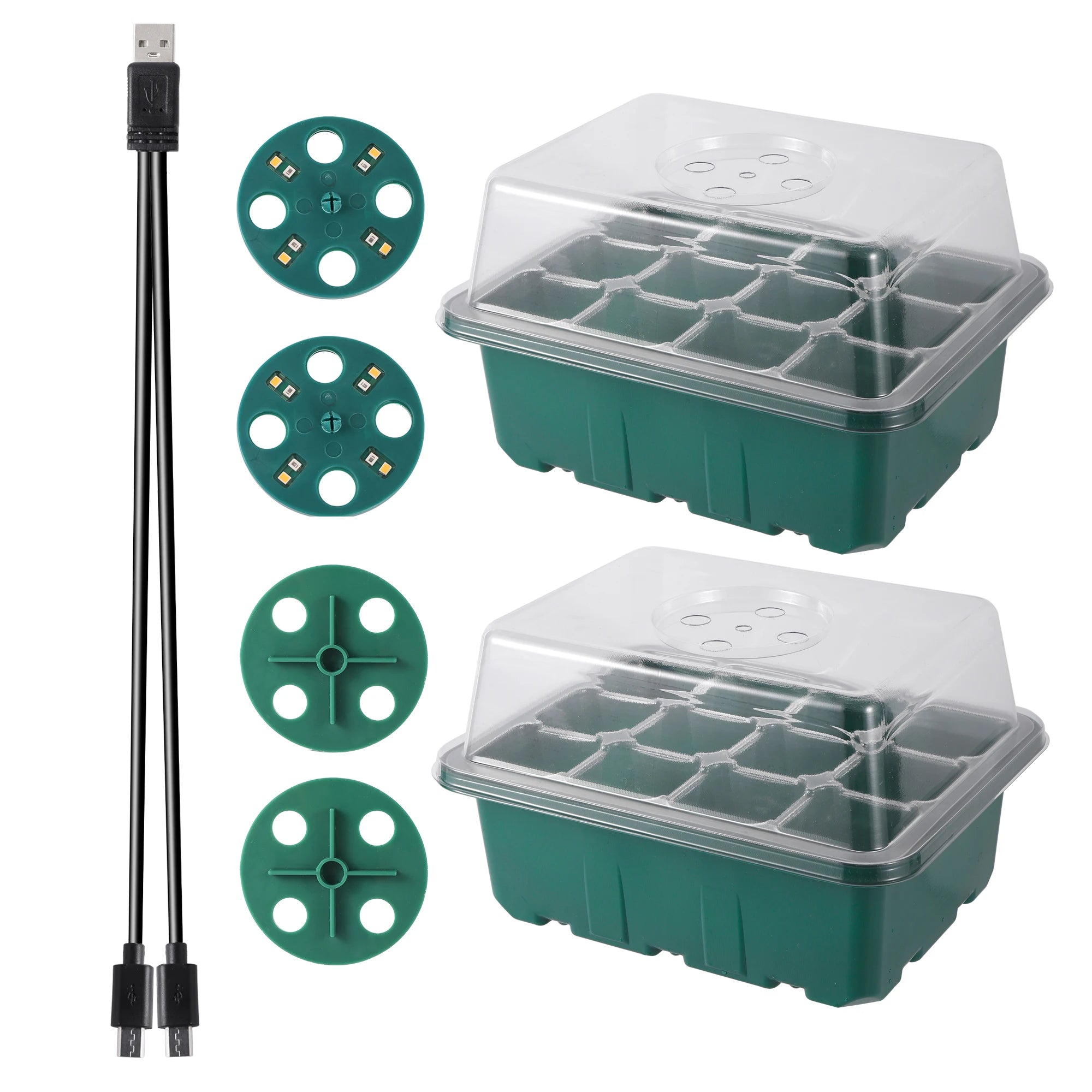 Kit de Germinação com Luz de Crescimento – Seed Starter Box Verde Jardim Verde Jardim 
