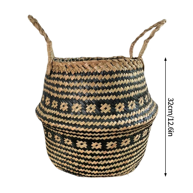 Verde Jardim - Cesta Artesanal de Vime para Plantas, Estilo Boho, 100% Natural e Ecológica Verde Jardim 