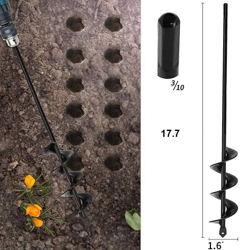 Broca Espiral Verde Jardim - Ferramenta de Jardinagem para Plantio e Escavação