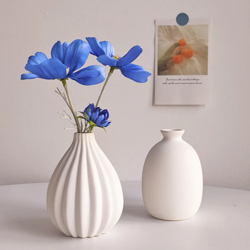 Vaso de Flor em Cerâmica Branca Nórdica - Design Moderno e Elegante | Verde Jardim Verde Jardim 