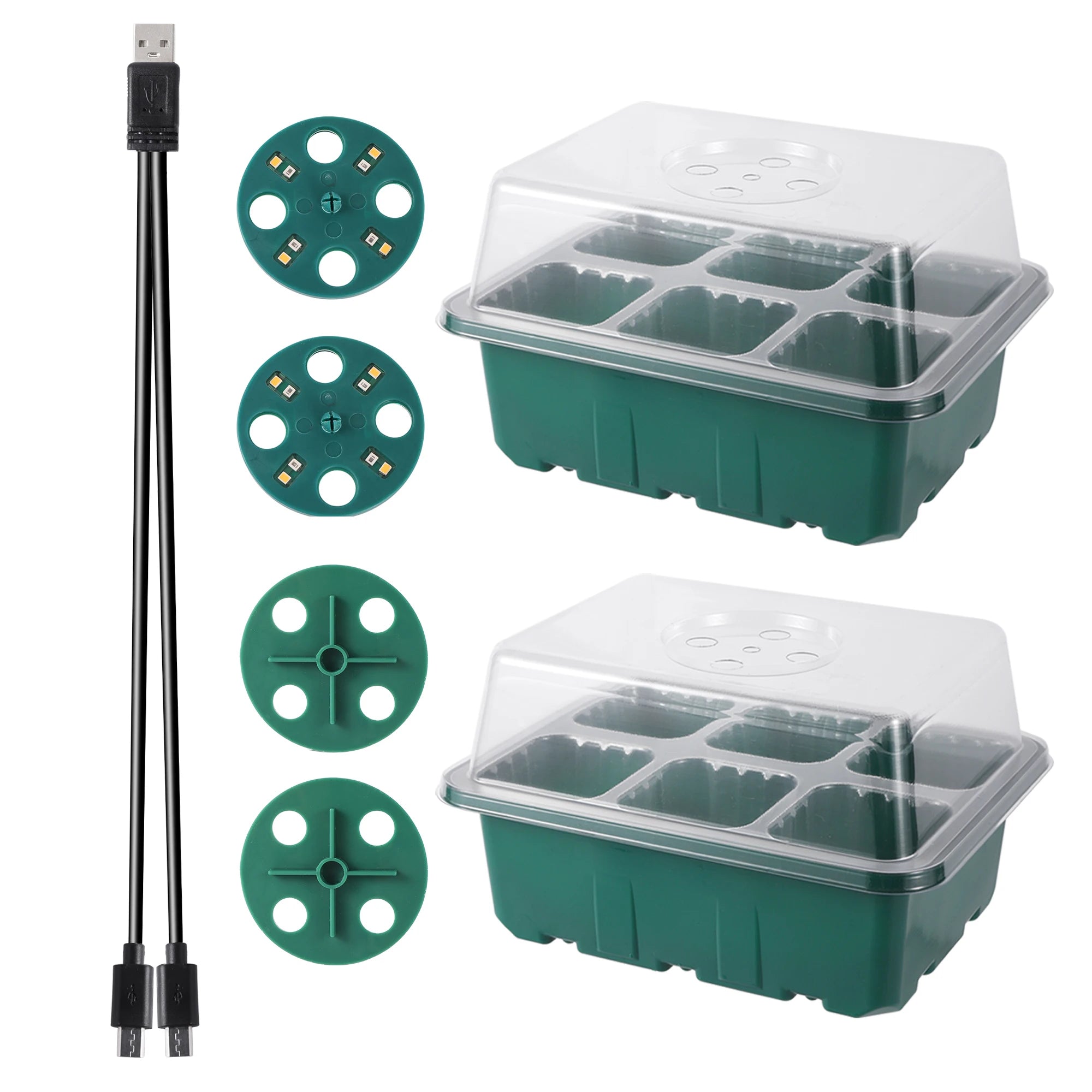 Kit de Germinação com Luz de Crescimento – Seed Starter Box Verde Jardim Verde Jardim 