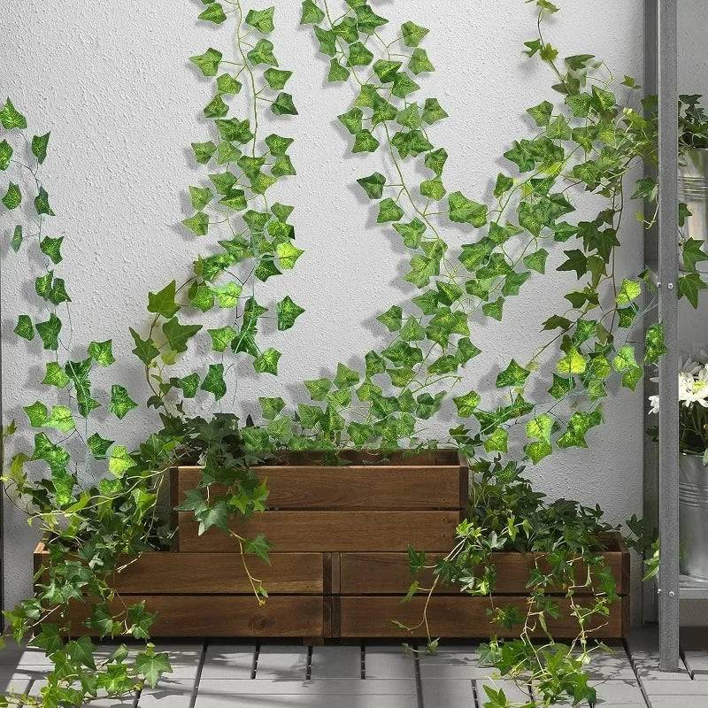 Artificial Verde Hera Folha Rattan Trepadeira Folhas, Pendurado Videira Guirland