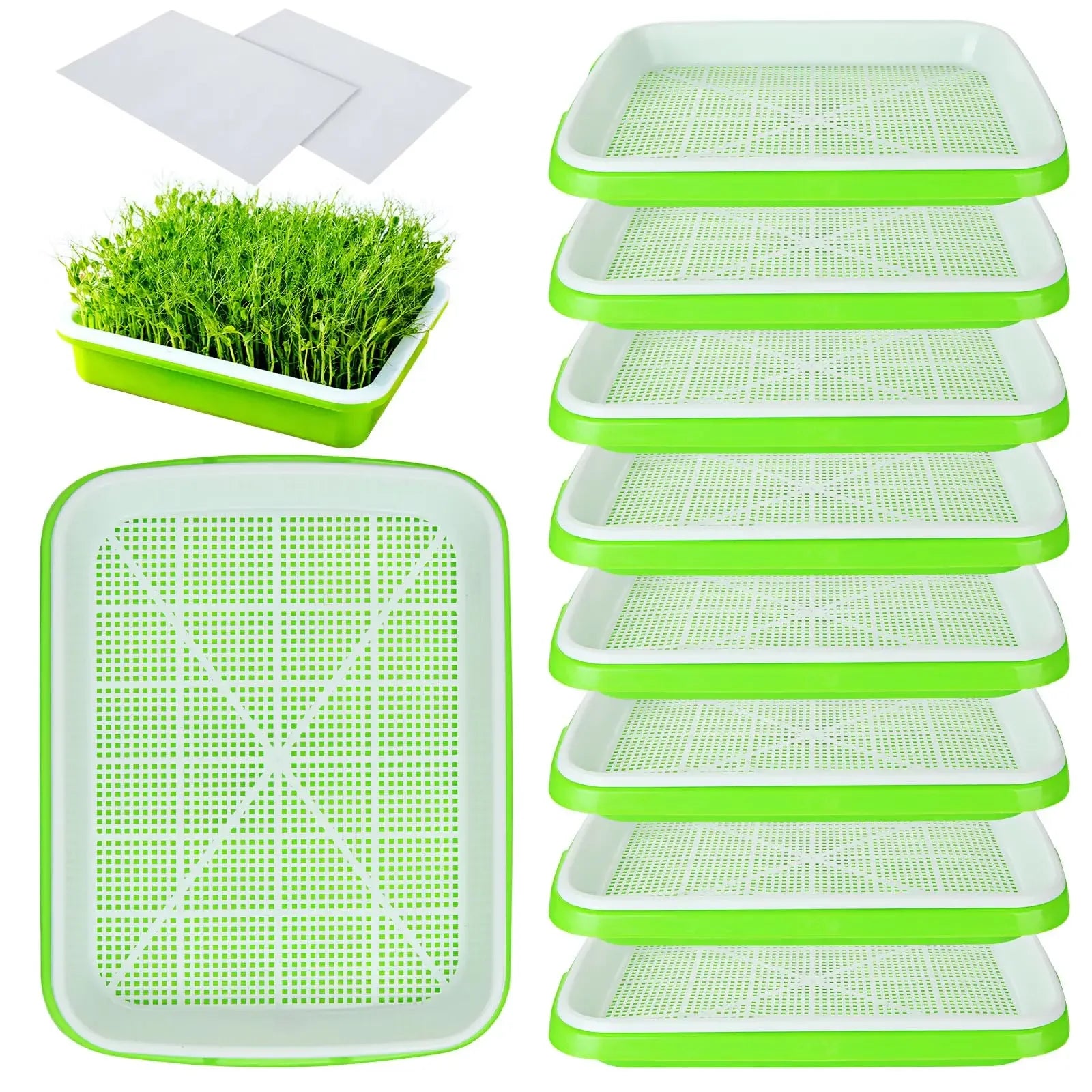 Verde Jardim - Bandeja de Germinação Hidropônica para Sementes e Microgreens, Dupla Camada com Tampa Verde Jardim 