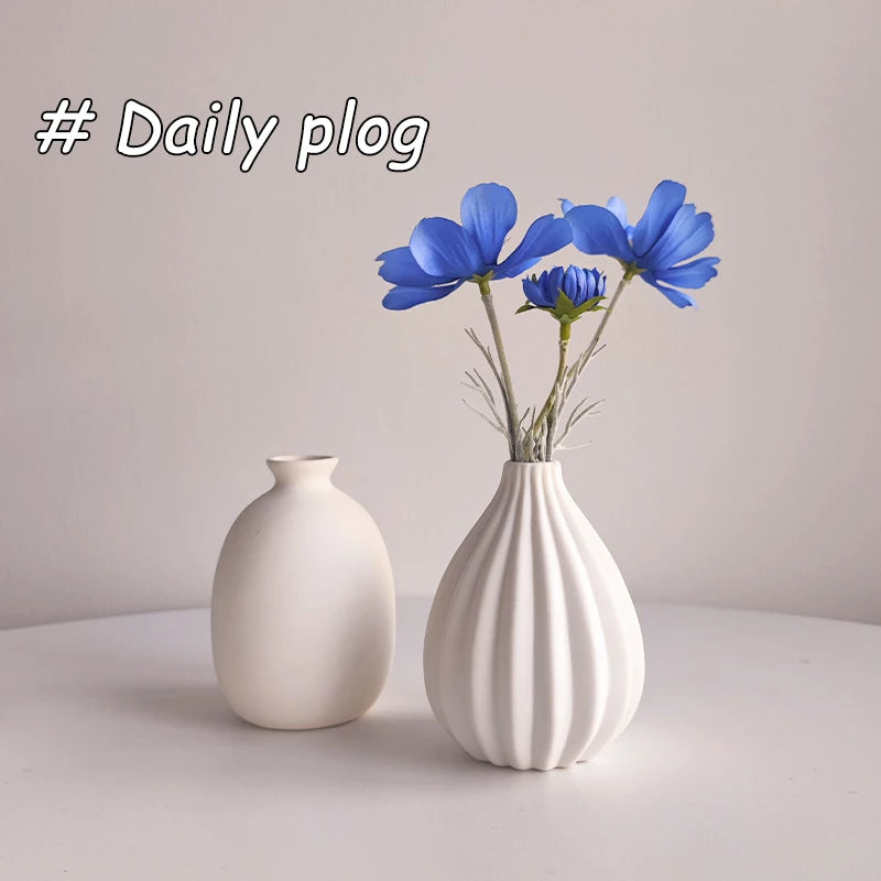 Vaso de Flor em Cerâmica Branca Nórdica - Design Moderno e Elegante | Verde Jardim Verde Jardim 