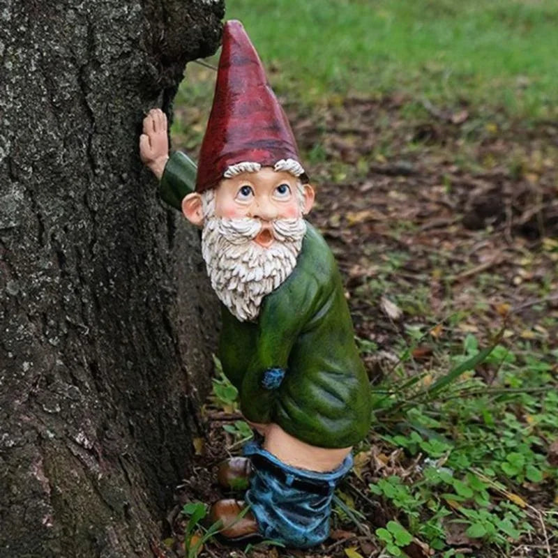 Estátua de Anão Decorativo em Resina – Ornamento Divertido para Jardim e Varanda | Verde Jardim