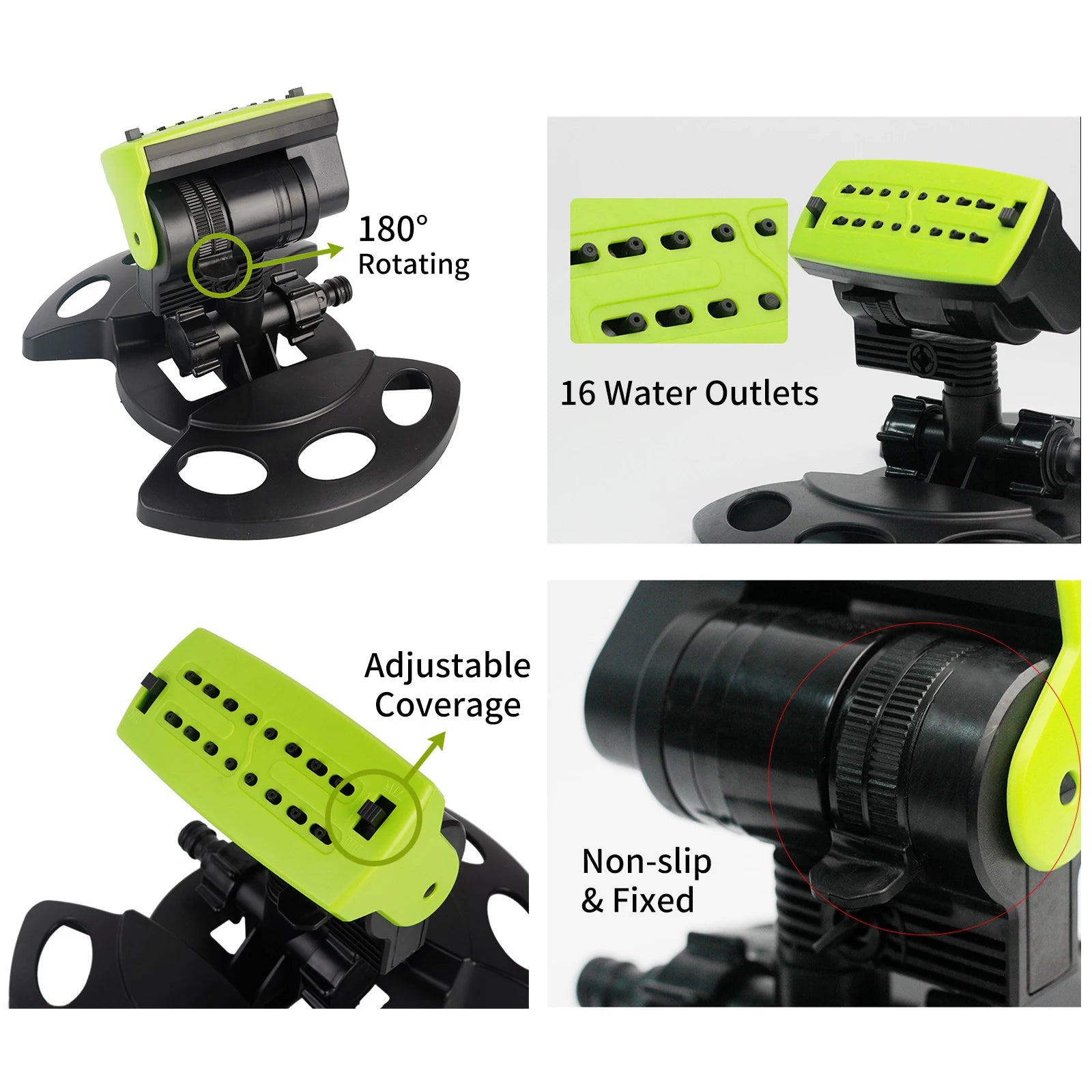 Aspersor Rotativo 360° Verde Jardim - Irrigação Eficiente e Ajustável para Jardins e Grama Verde Jardim 