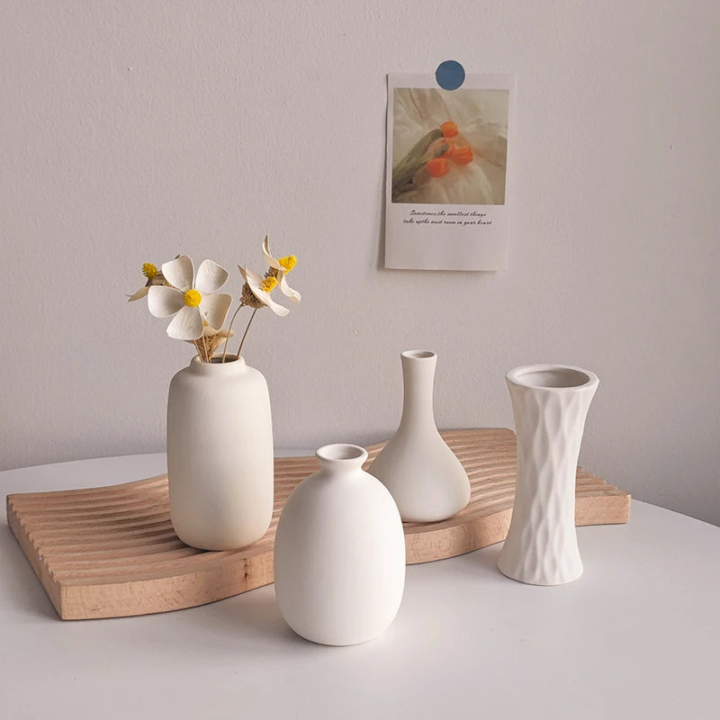 Vaso de Flor em Cerâmica Branca Nórdica - Design Moderno e Elegante | Verde Jardim Verde Jardim 