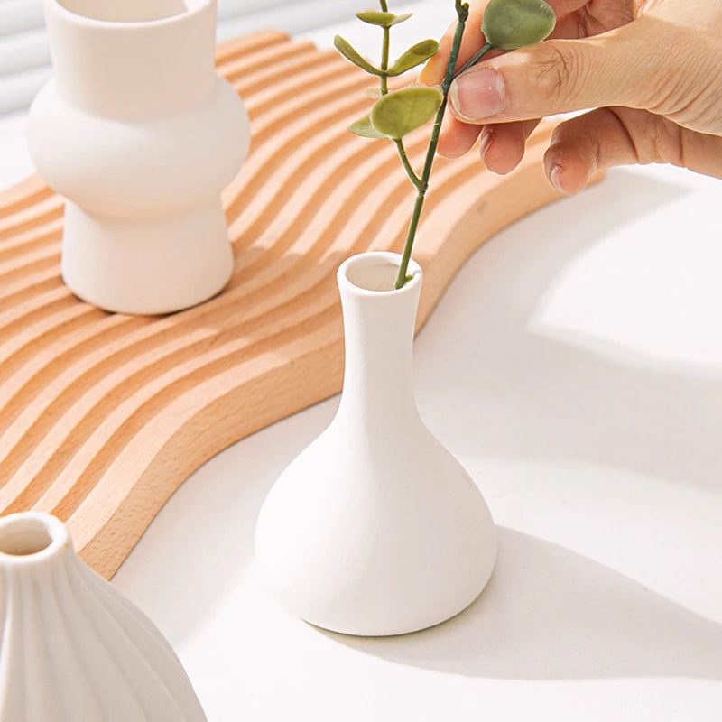Vaso de Flor em Cerâmica Branca Nórdica - Design Moderno e Elegante | Verde Jardim Verde Jardim 
