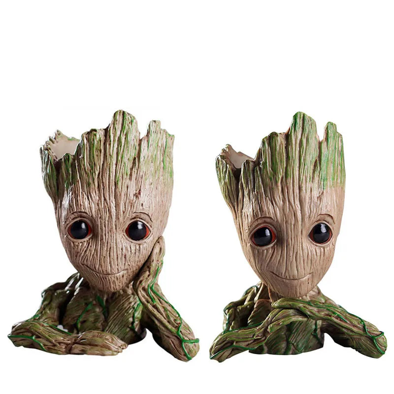 Vaso de Planta Baby Groot Verde Jardim - Vaso de Flores Cartoon para Decoração de Sala e Escritório Verde Jardim 