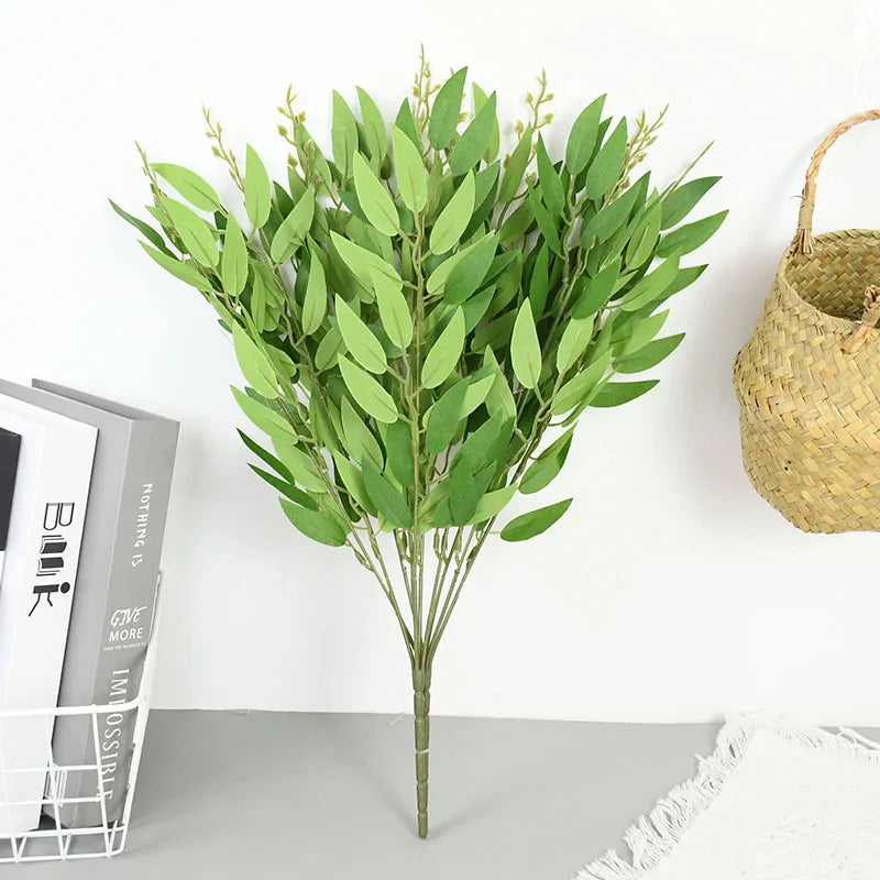 Ramo Decorativo Artificial ZQNYCY em Seda – Galho Realista para Decoração de Noivado, Mesa ou Jardim | Verde Jardim