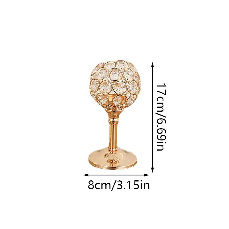 Castiçal de Cristal Vintage Dourado - Decoração Elegante Verde Jardim Verde Jardim 