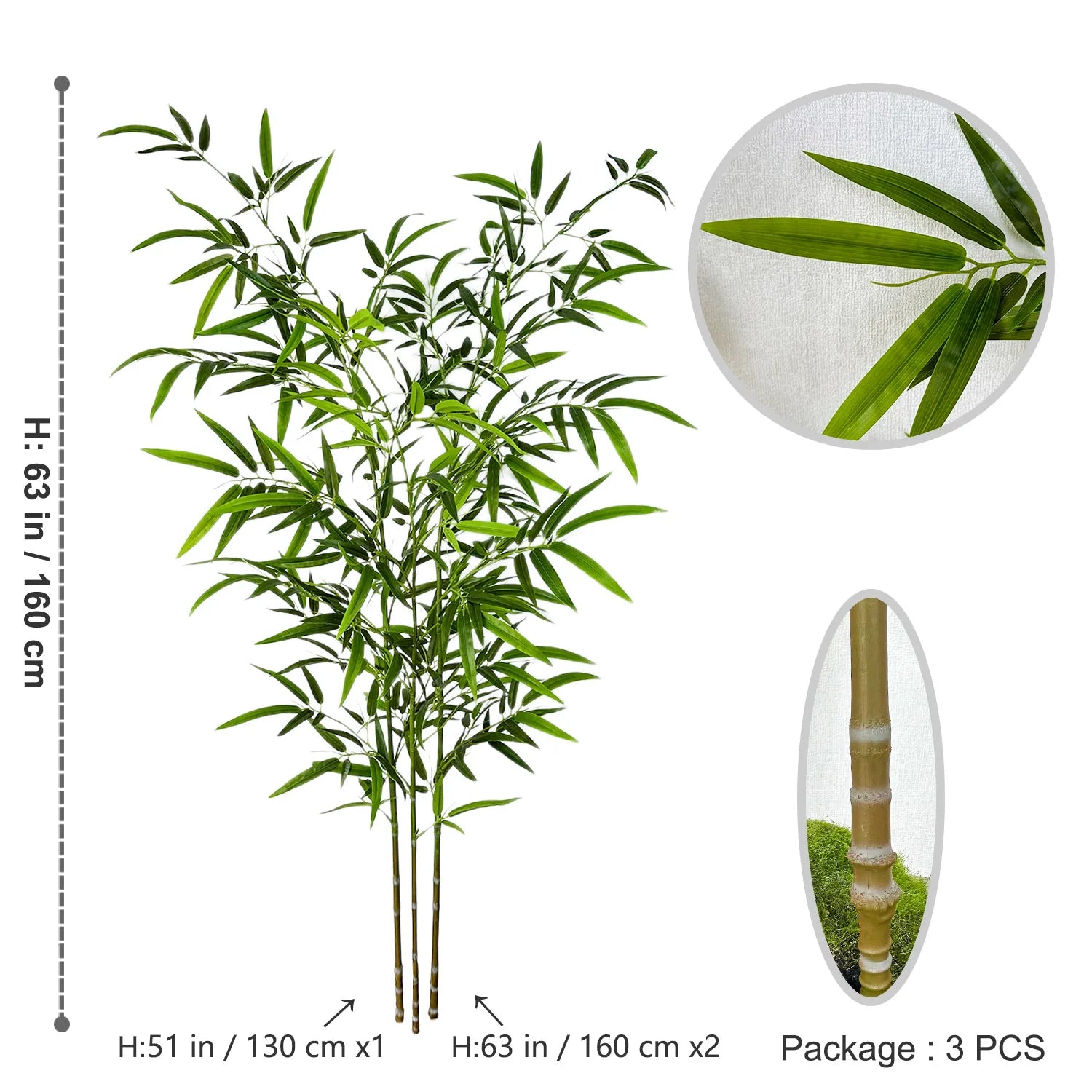 Folhas Artificiais de Bambu Verde 130-210cm - Verde Jardim Verde Jardim 