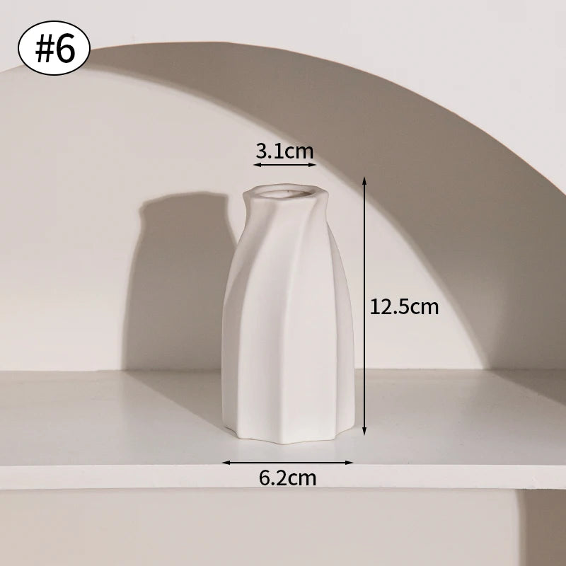 Vaso de Flor em Cerâmica Branca Nórdica - Design Moderno e Elegante | Verde Jardim Verde Jardim 