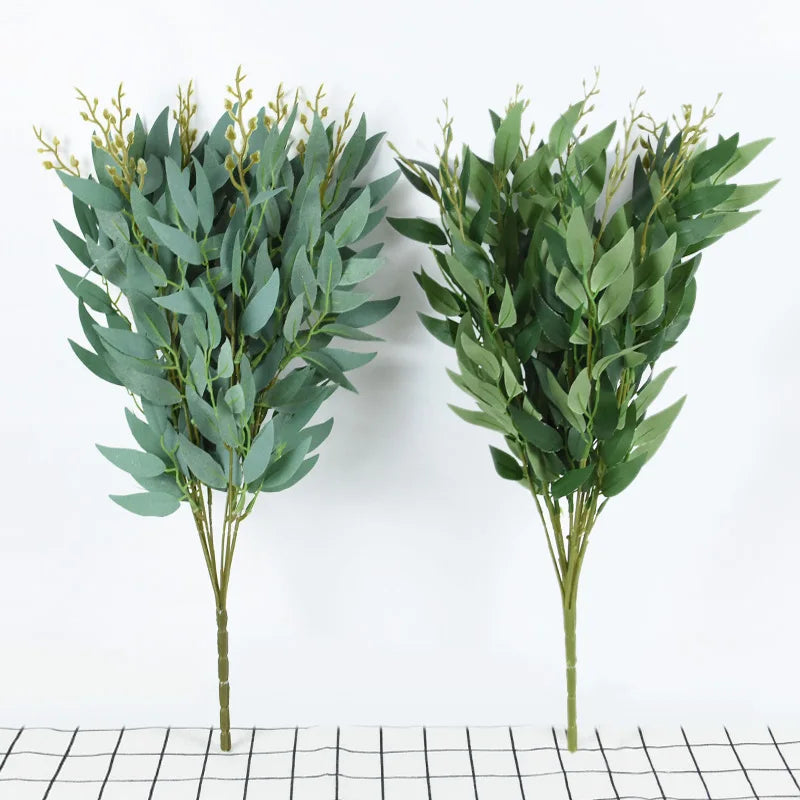 Ramo Decorativo Artificial ZQNYCY em Seda – Galho Realista para Decoração de Noivado, Mesa ou Jardim | Verde Jardim