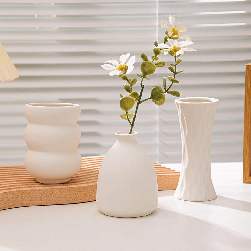 Vaso de Flor em Cerâmica Branca Nórdica - Design Moderno e Elegante | Verde Jardim Verde Jardim 