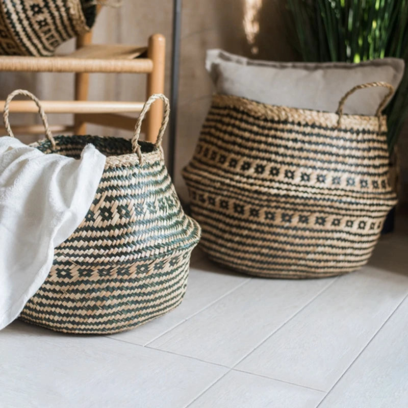 Verde Jardim - Cesta Artesanal de Vime para Plantas, Estilo Boho, 100% Natural e Ecológica Verde Jardim 
