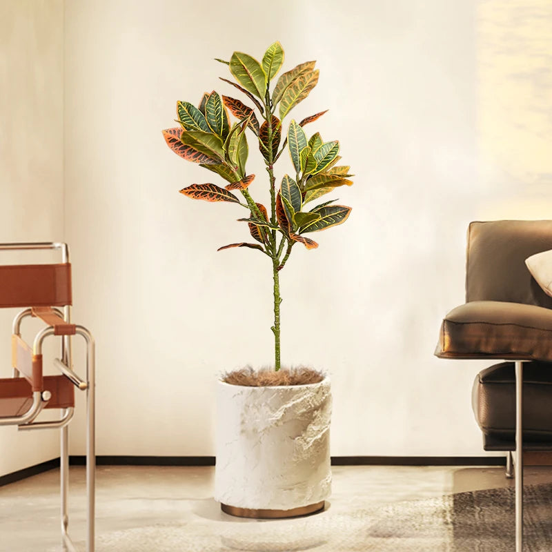 120cm grande falso ficus árvore artificial plantas de borracha tropicais plást Verde Jardim 