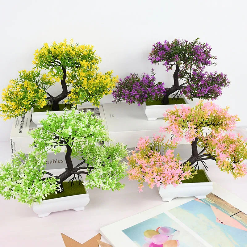 Bonsai Artificial em Vaso - Verde Jardim Mini Árvore Decorativa Verde Jardim 