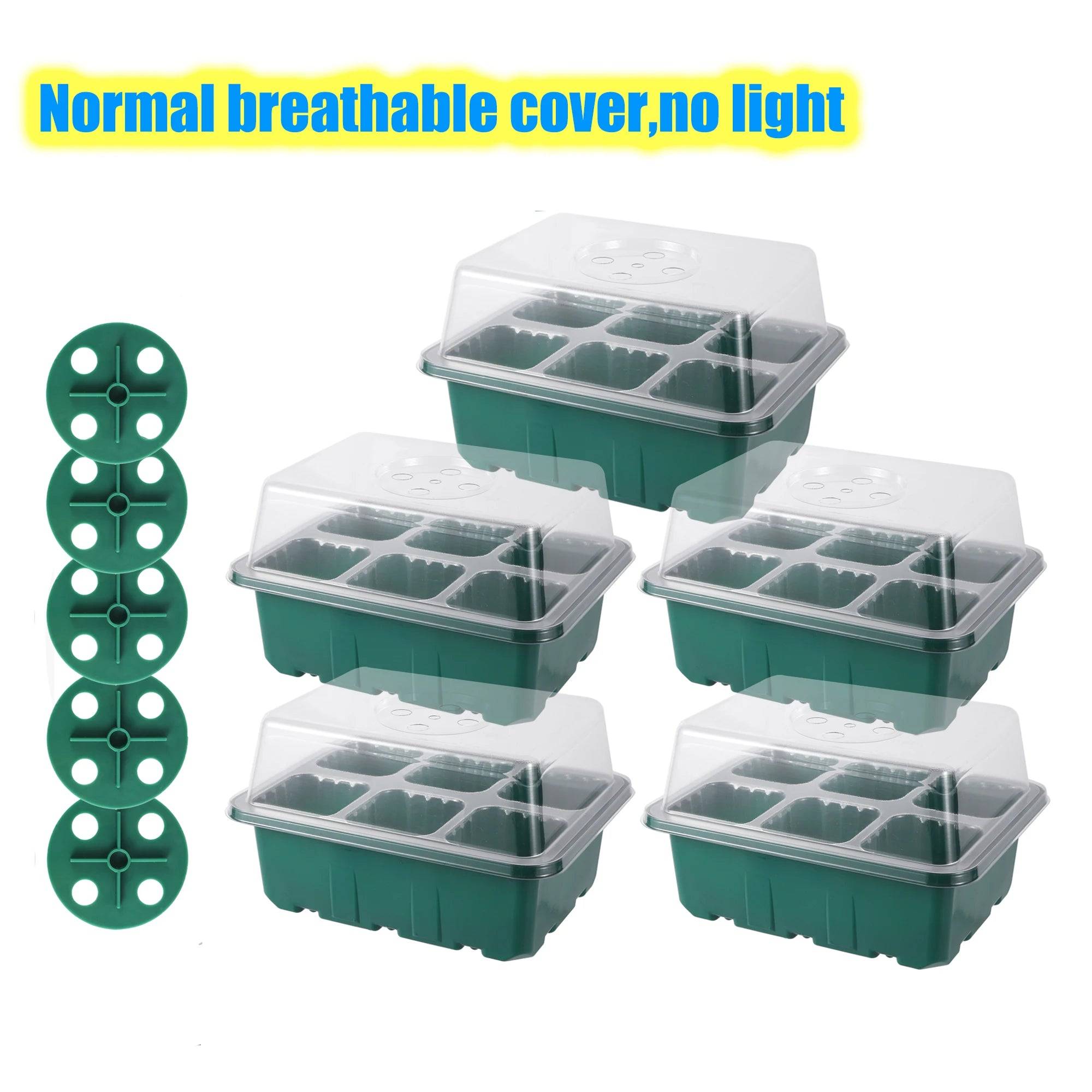 Kit de Germinação com Luz de Crescimento – Seed Starter Box Verde Jardim 