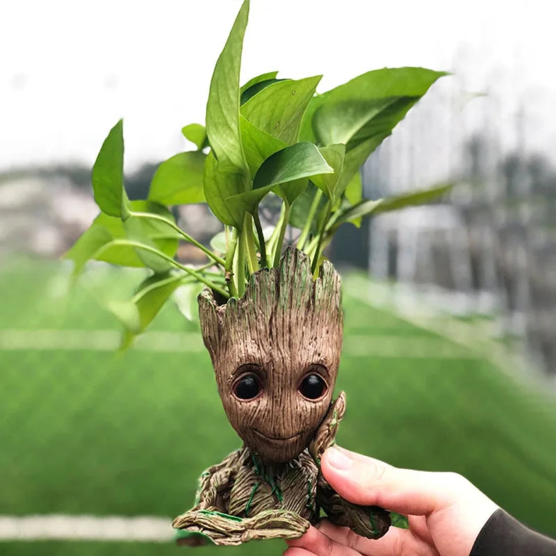 Vaso de Planta Baby Groot Verde Jardim - Vaso de Flores Cartoon para Decoração de Sala e Escritório Verde Jardim 