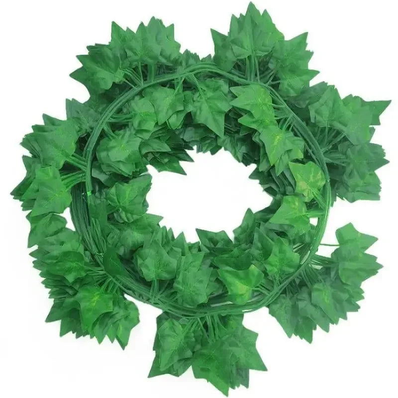 Artificial Verde Hera Folha Rattan Trepadeira Folhas, Pendurado Videira Guirland Verde Jardim 