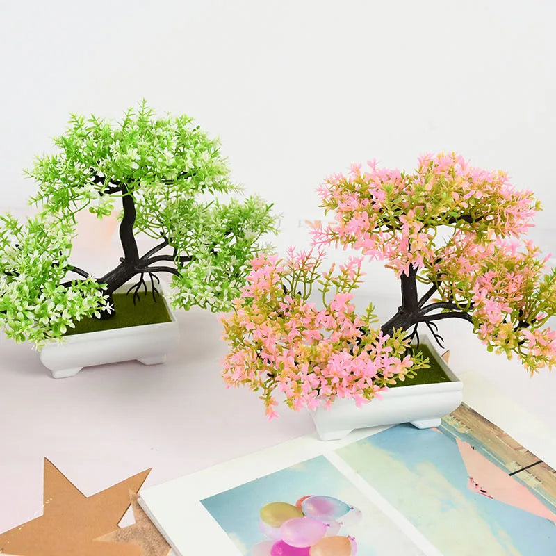Bonsai Artificial em Vaso - Verde Jardim Mini Árvore Decorativa Verde Jardim 