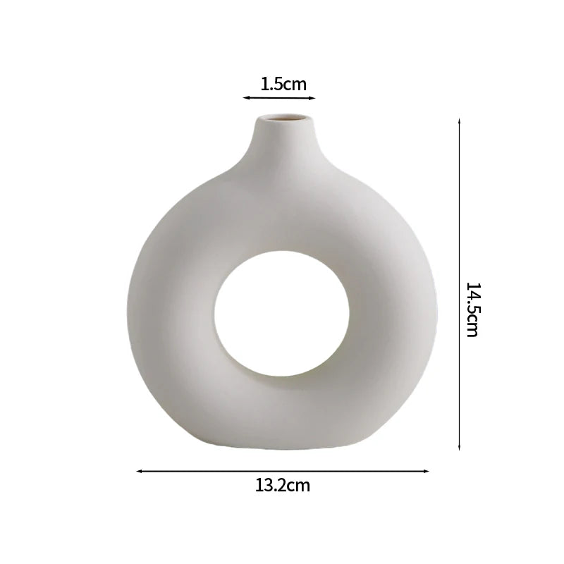 Vaso de Flor em Cerâmica Branca Nórdica - Design Moderno e Elegante | Verde Jardim Verde Jardim 