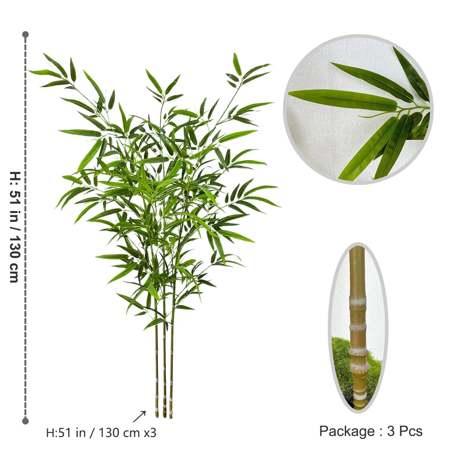 Folhas Artificiais de Bambu Verde 130-210cm - Verde Jardim Verde Jardim 