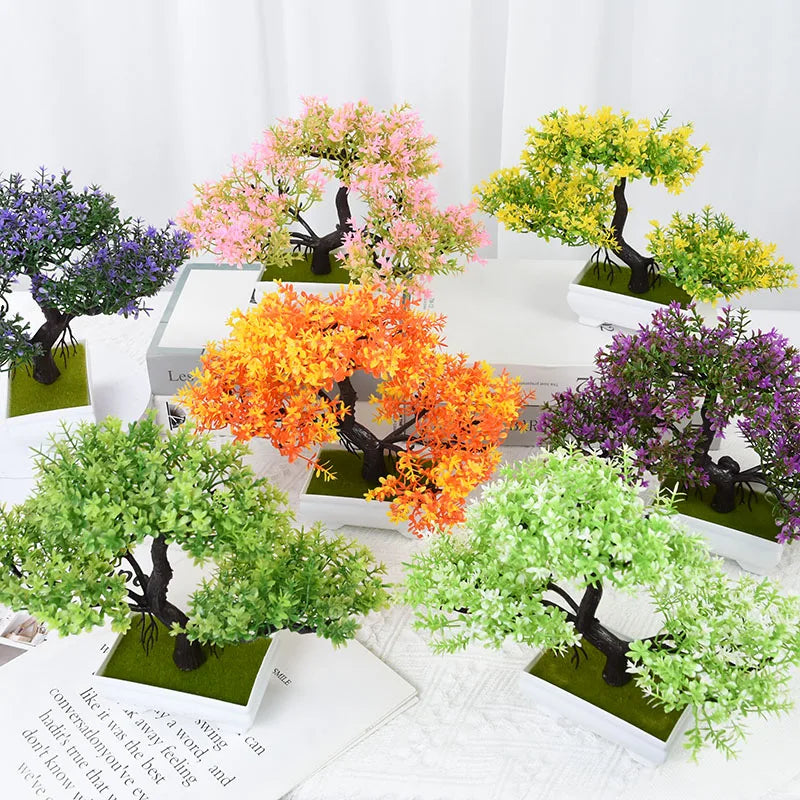 Bonsai Artificial em Vaso - Verde Jardim Mini Árvore Decorativa Verde Jardim 