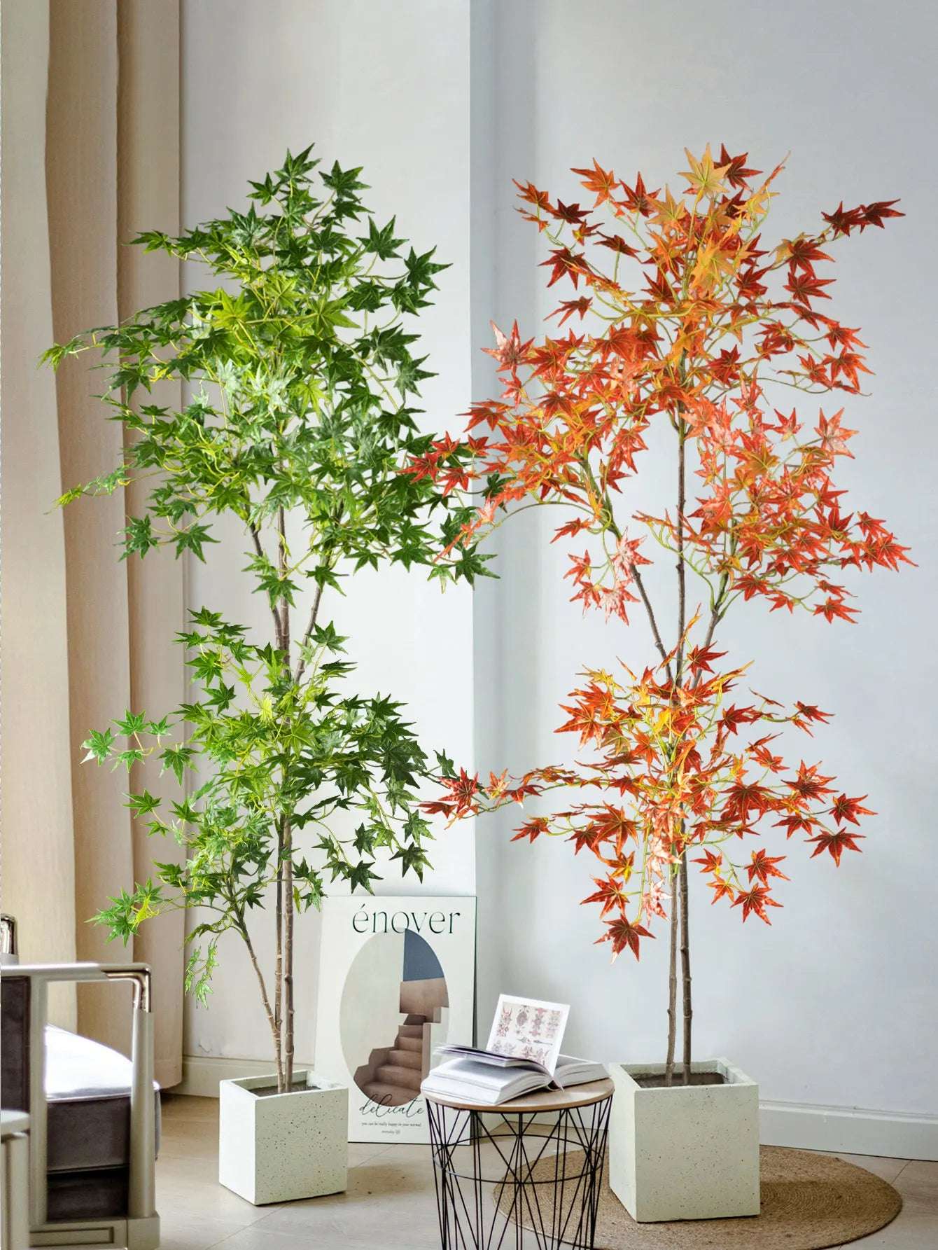 Árvore de bordo artificial de 70-140cm, plantas japonesas falsas, ramo de bordo